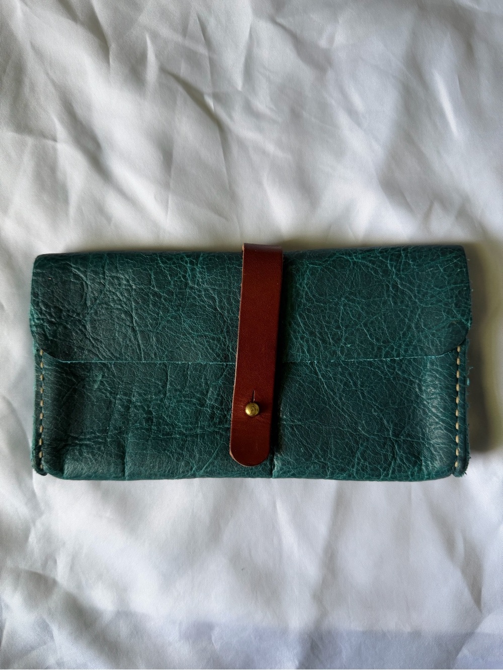 KMM and co Clutch wallet in petrol blue bison